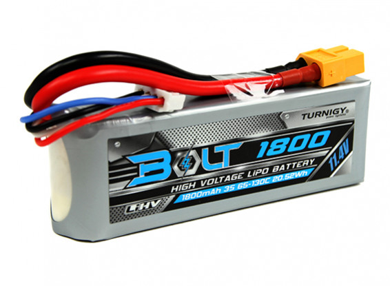 Turnigy Parafuso 1800mAh 3S 11.4V 65 ~ 130C High Voltage Lipoly Pack (LiHV)