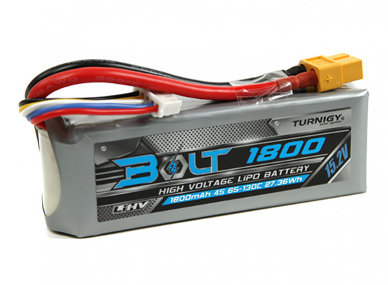 Turnigy Parafuso 1800mAh 4S 15.2V 65 ~ 130C High Voltage Lipoly Pack (LiHV)