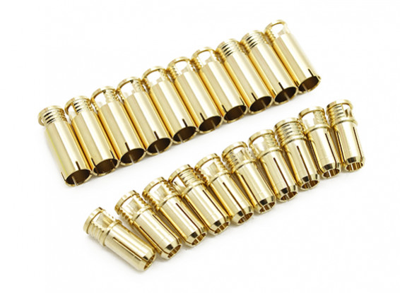 Conectores de bala 6 milímetros Supra X de ouro (10 pares)