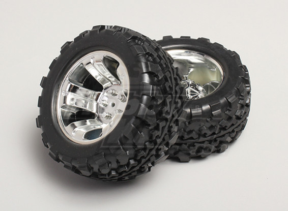 1/8 Monster Truck Wheel & Tyre 12 milímetros Hex (2pc)
