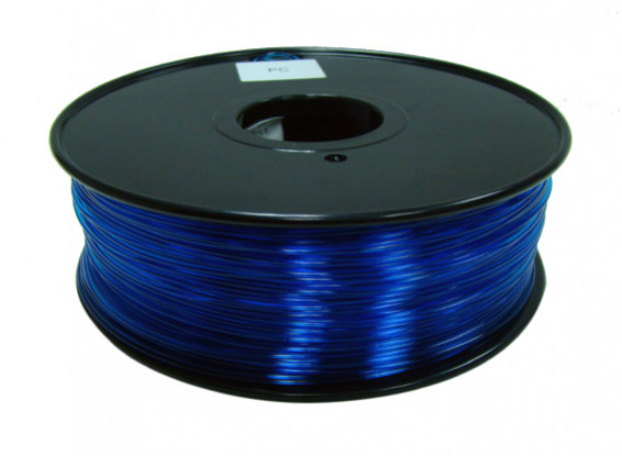 HobbyKing 3D policarbonato Filament Printer 1,75 milímetros ou PC 1KG Spool (Translucence azul)