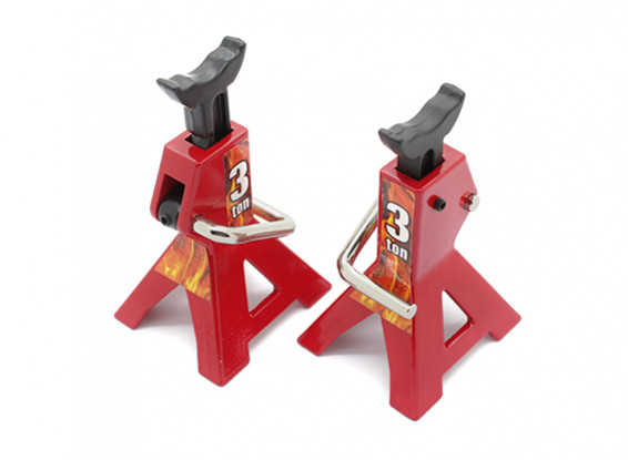3 Ton Scale Jack Stands para 1/10 RC Scale Crawler - Red