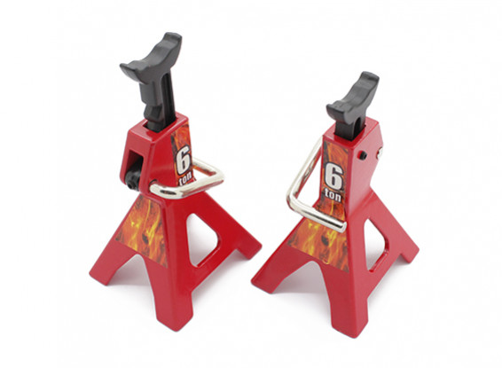 1/10 Escala 6 Ton Jack Stands - Red