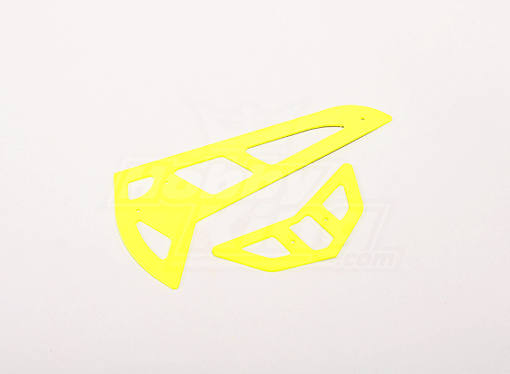 Neon Yellow Fiberglass horizontal / vertical Fins Trex 500 XL