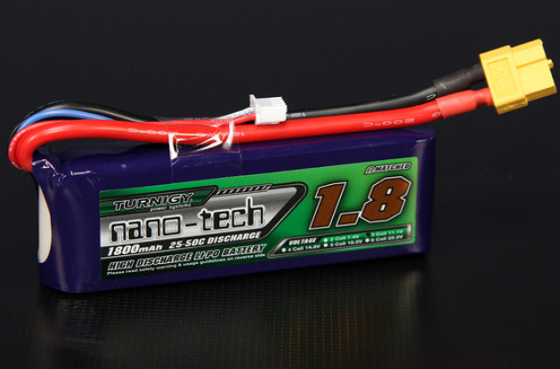 Turnigy nano-tecnologia 1800mAh 3S 25 ~ 50C Lipo pacote