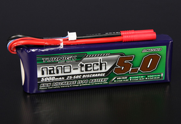 Turnigy nano-tecnologia 5000mAh 3S 25 ~ 50C Lipo pacote