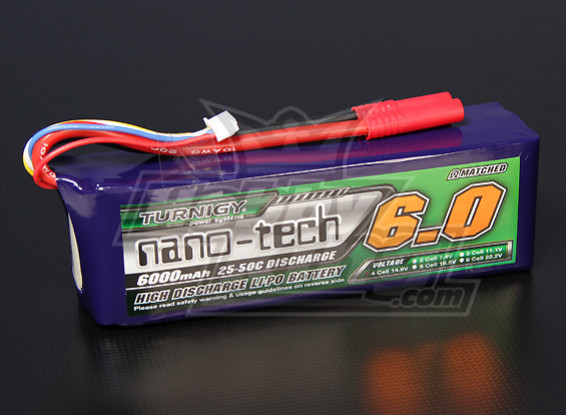 Turnigy nano-tecnologia 6000mAh 4S 25 ~ 50C Lipo pacote