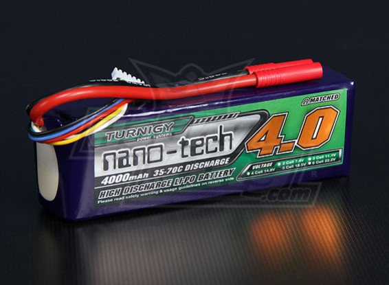 Turnigy nano-tecnologia 4000mAh 5S 35 ~ 70C Lipo pacote