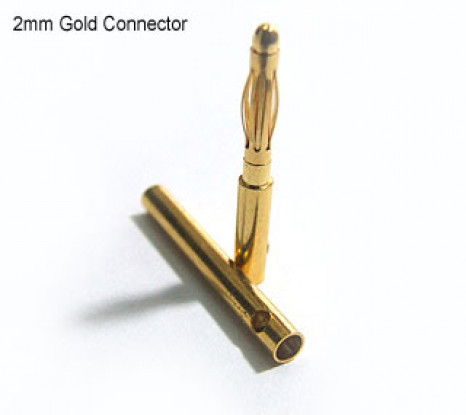 2mm ouro Conectores de 10 pares (20pc)