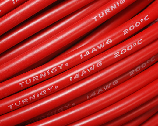 Turnigy Pure-Silicone fio 14AWG 1m (vermelho)