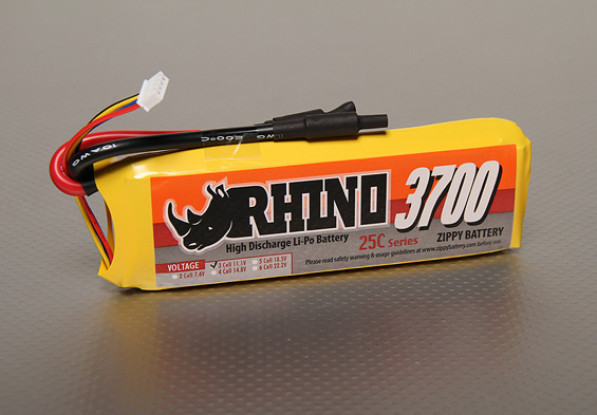 Rhino 3700mAh 3S 11.1v 25C Lipoly pacote