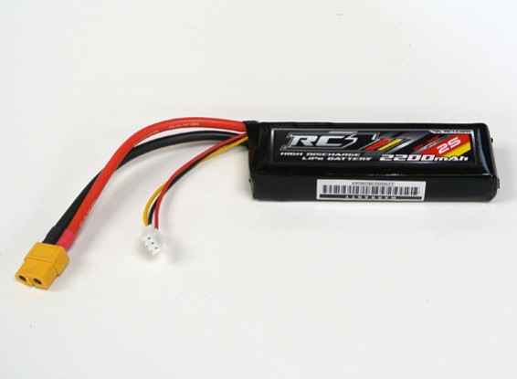 RISCO / DENT - RC 2200mAh 2S 20C Lipo Pack (UK Warehouse)