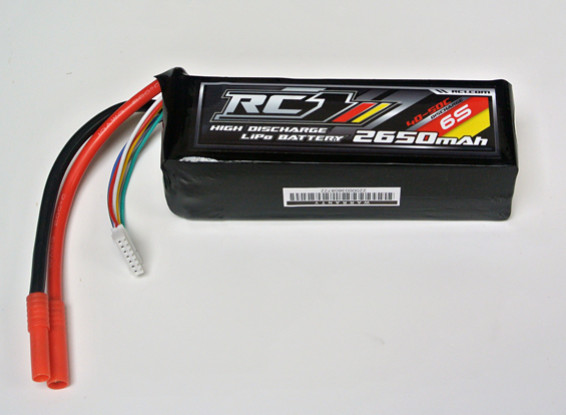 RISCO / DENT - RC 2650mAh 6S 40C Lipo Pack (UK Warehouse)
