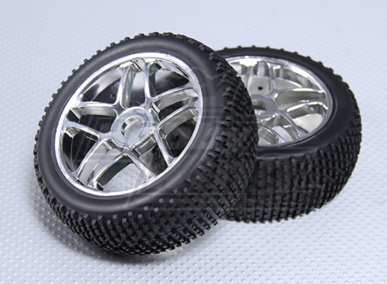 1/8 Buggy Wheel & Tyre 17 milímetros Hex (2pc)