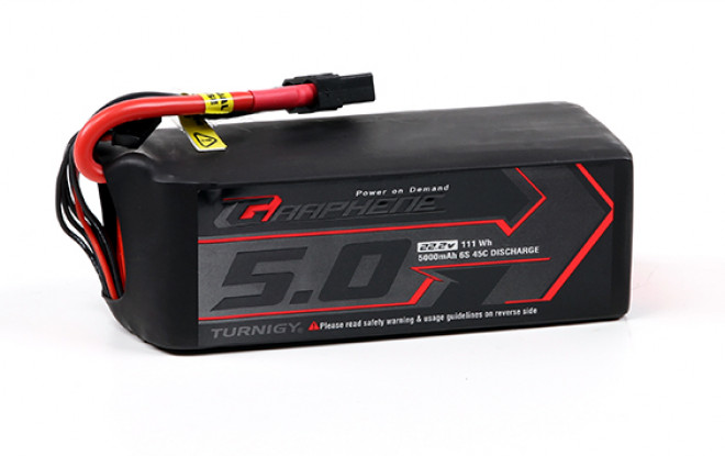 Turnigy Grafeno 5000mAh 6S 45C LiPo pacote w / XT90