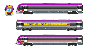Southern Rail HO Scale VLocity VL49 V-Line DMU Rail Car Set DCC and Sound Ready (Red/Purple/Yellow)
