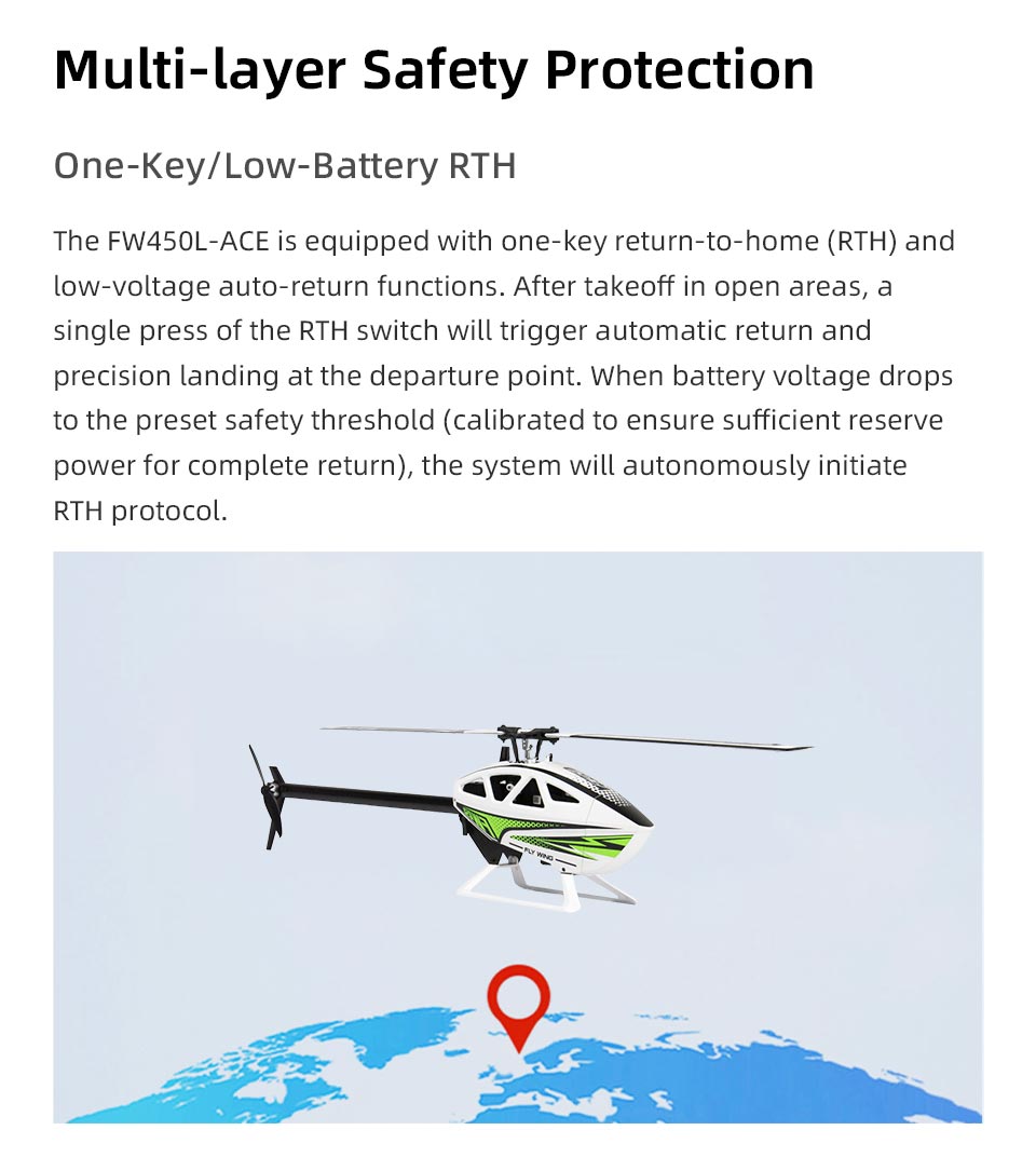 FLYWING (RTF) FW450L V3 6ch RC Smart Helicopter w/H1 GPS