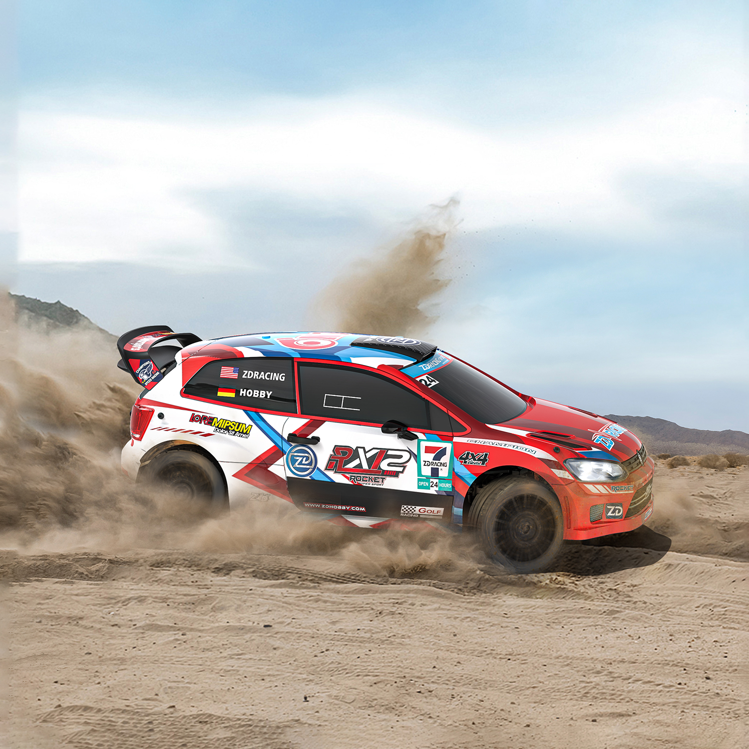 ZD Racing RX-12 Rally Car - Action Shot 1