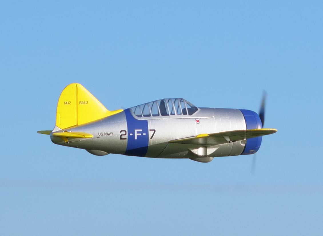 Durafly Brewster F2A Buffalo V2 920mm (36”) PNF, USS Lexington