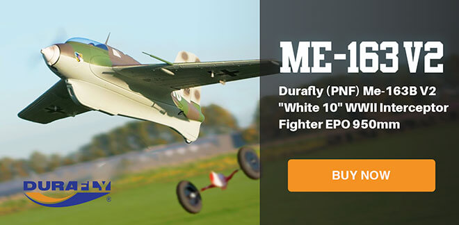 Durafly (PNF) Me-163B V2 White 10 WWII Interceptor Fighter EPO 950mm