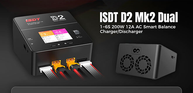 ISDT D2 Mk2 Dual 1-6S 200W 12A AC Smart Balance ? t e S iasa N 