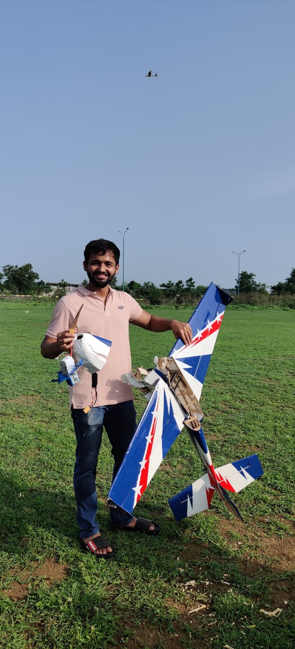 Sakshi Kalra with his colleague's Goldwing Extra300 51